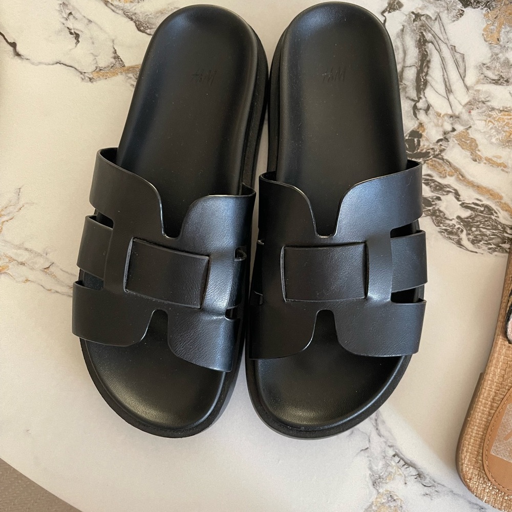 Black Slide Sandals H&M